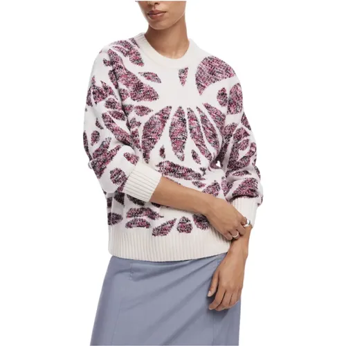 Print Knit Round Neck Sweater , female, Sizes: L, XL, M, S - Desigual - Modalova