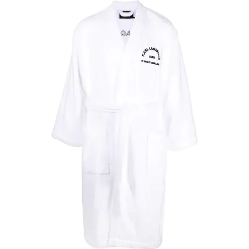 Unisex address logo bathrobe , male, Sizes: M - Karl Lagerfeld - Modalova