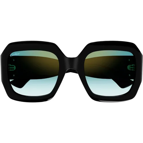 Schwarze Sonnenbrille für Frauen - Cartier - Modalova