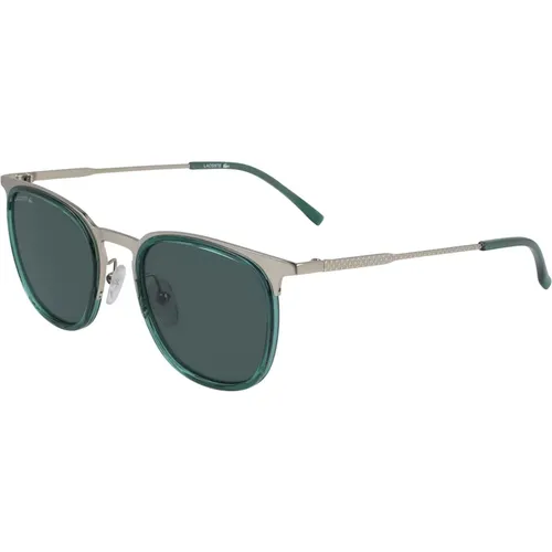 Grüne Sonnenbrille Silberrahmen , unisex, Größe: 51 MM - Lacoste - Modalova