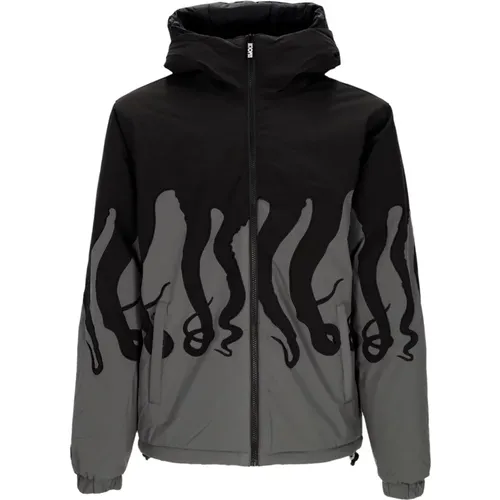 Schwarze Layer-Jacke mit Kapuze , Herren, Größe: M - Octopus - Modalova