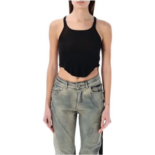 Schwarzes Cropped Tank Top Aw24 , Damen, Größe: M - Rick Owens - Modalova