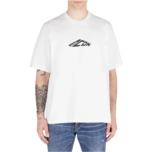 Loose Fit Tee with Printed Front , male, Sizes: M, L - Dsquared2 - Modalova