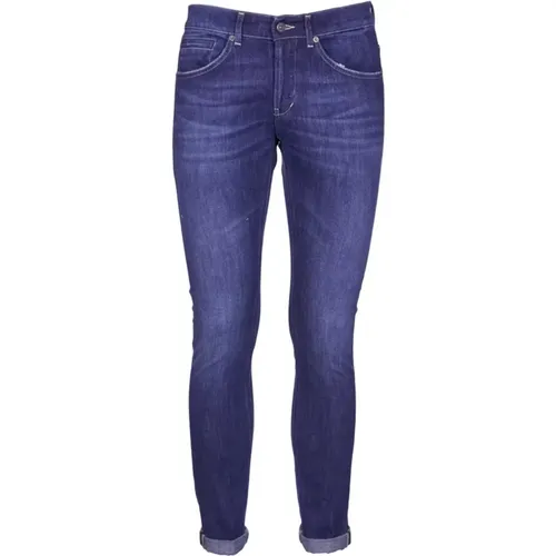 Slim-fit Jeans,Blaue Denim-Jeans mit Logodetail - Dondup - Modalova