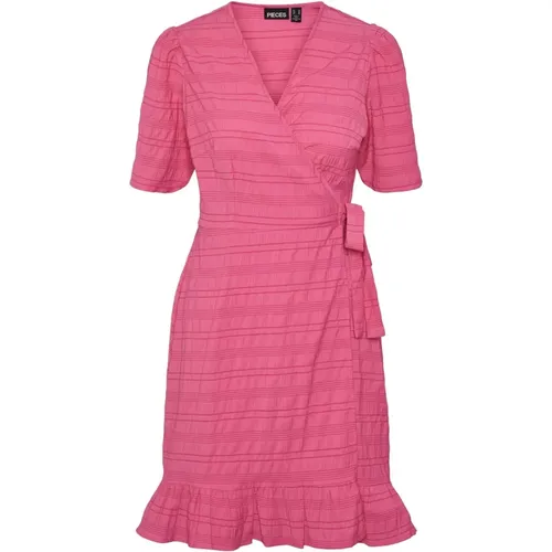 Wrap Dress , Damen, Größe: M - Pieces - Modalova