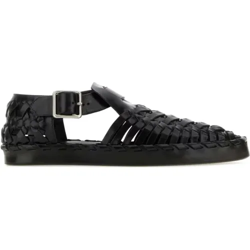 Modische Schwarze Ledersandalen , Damen, Größe: 36 EU - Jil Sander - Modalova