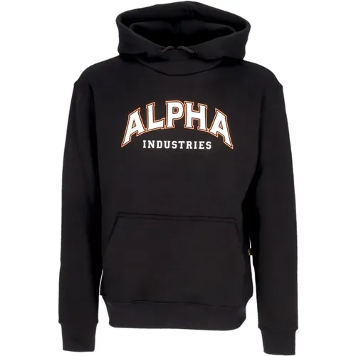 College Hoodie Schwarz Langarm , Herren, Größe: L - alpha industries - Modalova