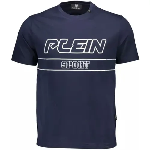 Blaues Logo-Akzent T-Shirt , Herren, Größe: L - Plein Sport - Modalova