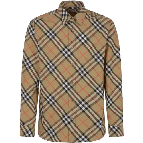 Classic Checkered Cotton Shirt , male, Sizes: L - Burberry - Modalova