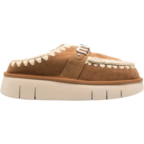 Metall Clog Bounce Cognac Stil , Damen, Größe: 38 EU - Mou - Modalova