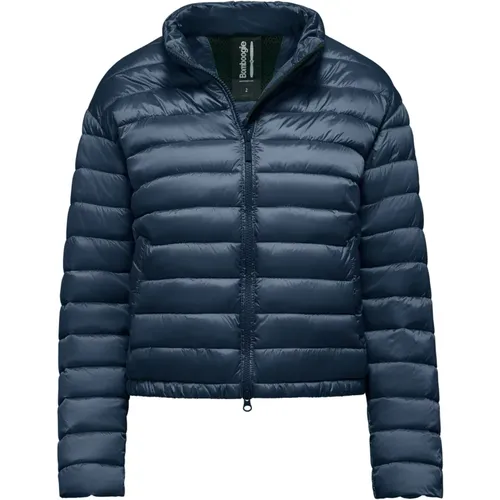 Shiny Nylon Padded Jacket with Stand-up Collar , female, Sizes: XL, L, M, S - BomBoogie - Modalova