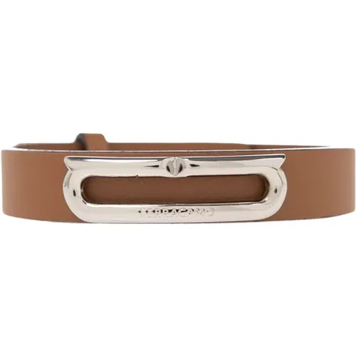 Leather bracelet , male, Sizes: ONE SIZE - Salvatore Ferragamo - Modalova