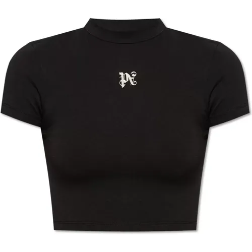 T-Shirt mit Logo , Damen, Größe: M - Palm Angels - Modalova