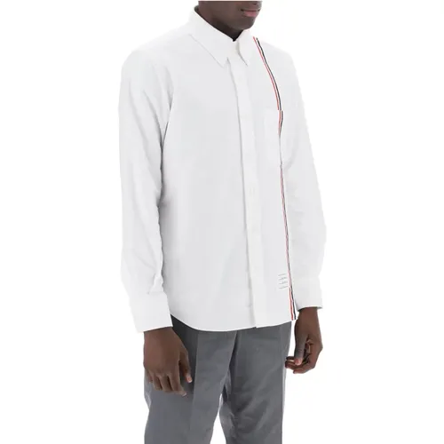 Button-Down Hemd mit Tricolor Band , Herren, Größe: L - Thom Browne - Modalova