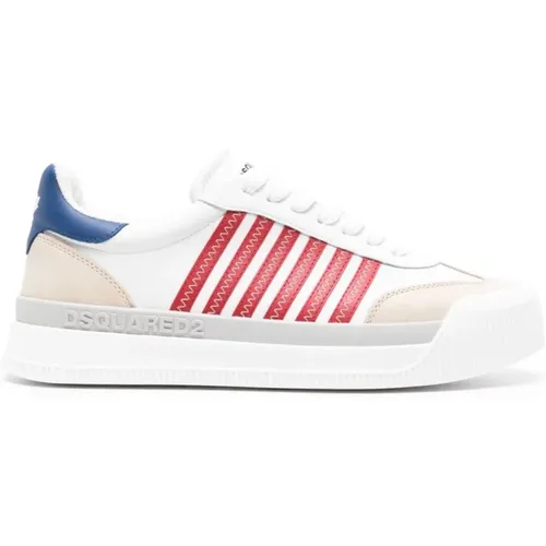 New Jersey Sneakers White Red Blue , male, Sizes: 10 UK, 7 UK, 6 UK, 8 1/2 UK, 11 UK, 9 UK - Dsquared2 - Modalova