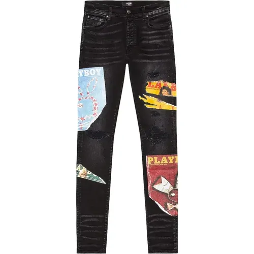 Printed Denim Jeans for Men , male, Sizes: W30 - Amiri - Modalova