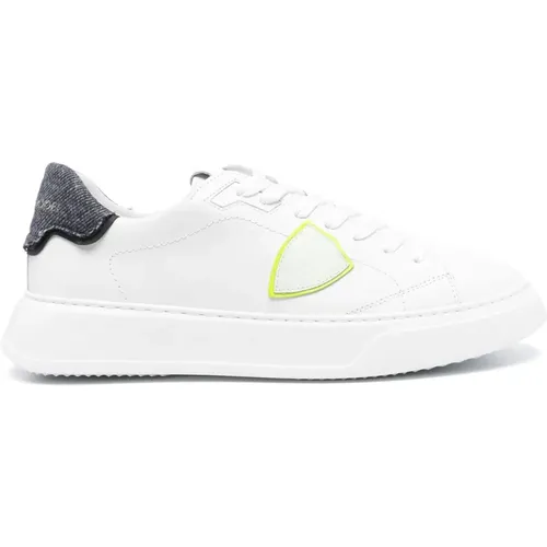 Weiße Temple Low Sneakers , Herren, Größe: 41 EU - Philippe Model - Modalova