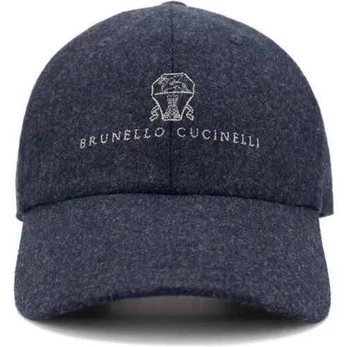 Sporty Baseball Cap in Fine Materials , male, Sizes: L, M - BRUNELLO CUCINELLI - Modalova