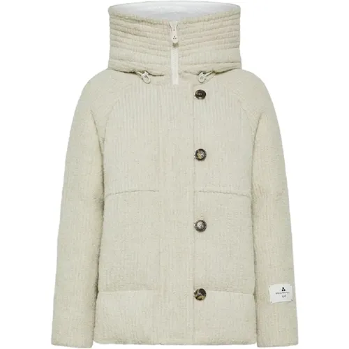 Cream Bouclé Wool Alpaca Jacket , female, Sizes: XS, M, S, L - Peuterey - Modalova