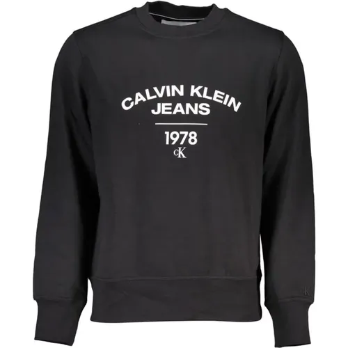 Cotton Crewneck Sweatshirt with Logo Print , male, Sizes: S, M, L, 2XL, XL - Calvin Klein - Modalova