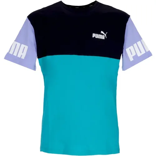 Colorbloc Tee Deep Aqua Herren T-Shirt , Herren, Größe: M - Puma - Modalova