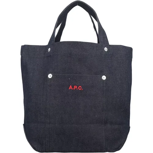 Indigo Tote Bag with Two Handles , female, Sizes: ONE SIZE - A.p.c. - Modalova