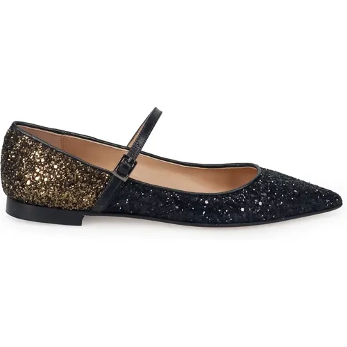 Glitzer Spitzschuh Flache Schuhe , Damen, Größe: 39 EU - Prosperine - Modalova