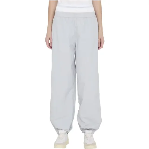 Graue Crinkle Nylon Track Pants mit Elastischem Bund , Damen, Größe: L - alexander wang - Modalova