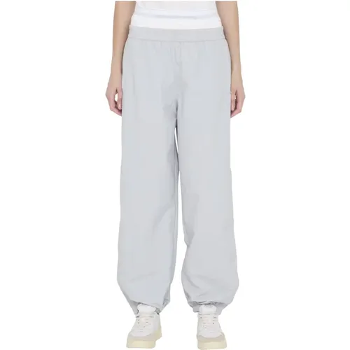 Graue Crinkle Nylon Track Pants mit Elastischem Bund , Damen, Größe: M - alexander wang - Modalova