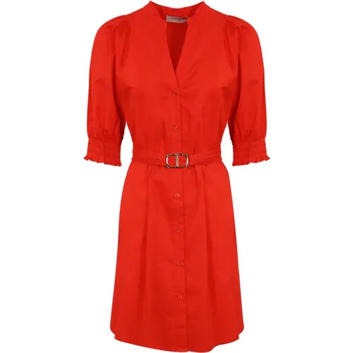 Coral Cotton Dress , female, Sizes: L, 2XS - Twinset - Modalova