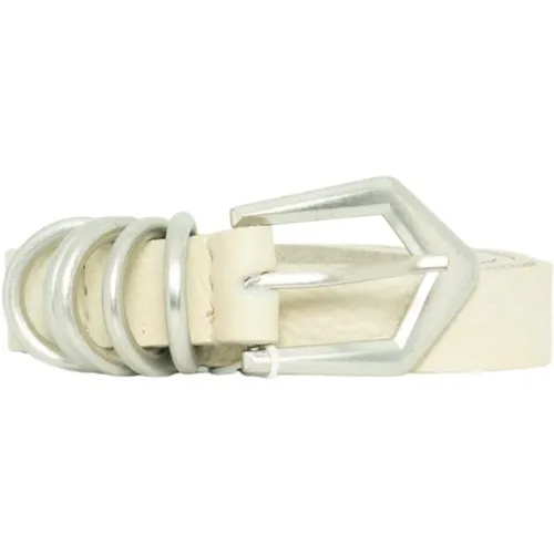 City Leather Belt Cream , female, Sizes: XL, 2XL - Est'Seven - Modalova