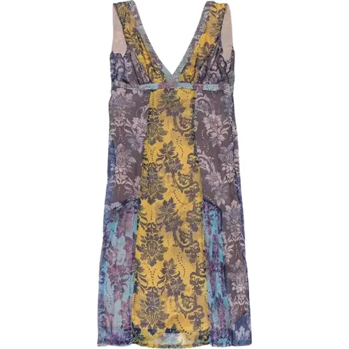 Chiffonkleid mit Tapestry-Print , Damen, Größe: S - Versace Jeans Couture - Modalova