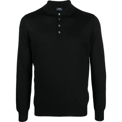 Luxuriöses Cashmere Seiden Polo Shirt , Herren, Größe: 2XL - Barba - Modalova