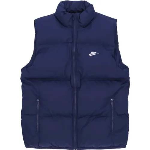 Puffer Vest Down Jacket Midnight Navy/White , Herren, Größe: S - Nike - Modalova