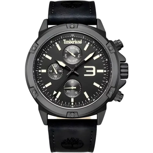 Schwarze Leder Quarz Herrenuhr - Timberland - Modalova