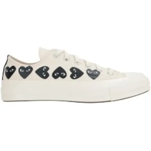 Weiße Low-Top Canvas Sneakers , Herren, Größe: 37 EU - Comme des Garçons Play - Modalova