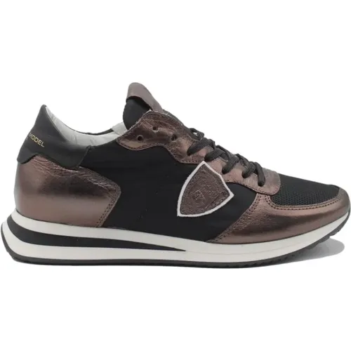 Stilvolle Bronzene Sneakers für Frauen , Damen, Größe: 39 EU - Philippe Model - Modalova