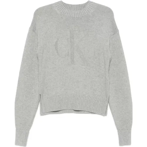 Grey Sweater for Men , female, Sizes: S, M - Calvin Klein Jeans - Modalova