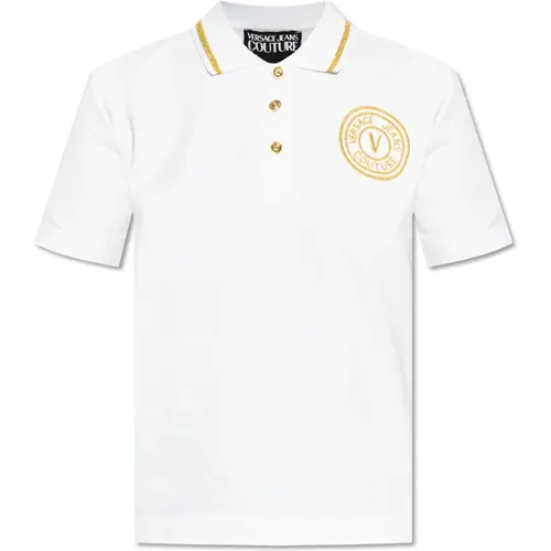 Polo mit Logo , Damen, Größe: L - Versace Jeans Couture - Modalova