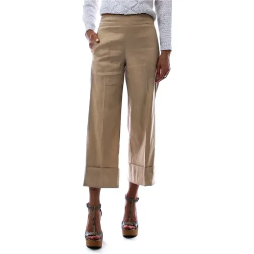 Leinen Shorts mit elastischem Bund , Damen, Größe: L - D.Exterior - Modalova