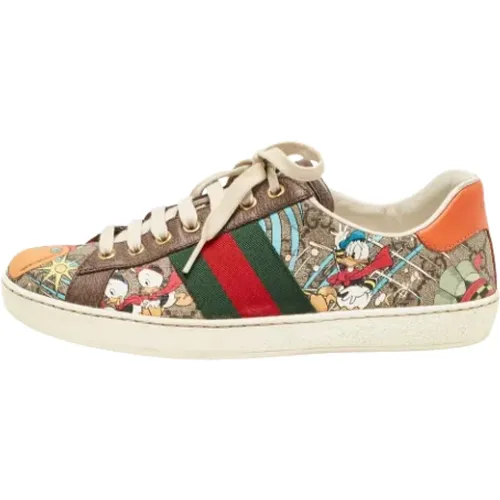 Pre-owned Canvas sneakers , female, Sizes: 6 1/2 UK - Gucci Vintage - Modalova