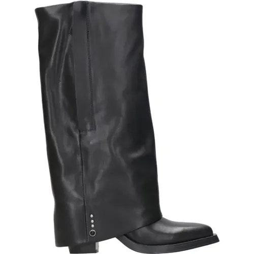 Schwarze Lederstiefel Tex Stil , Damen, Größe: 37 EU - Ash - Modalova