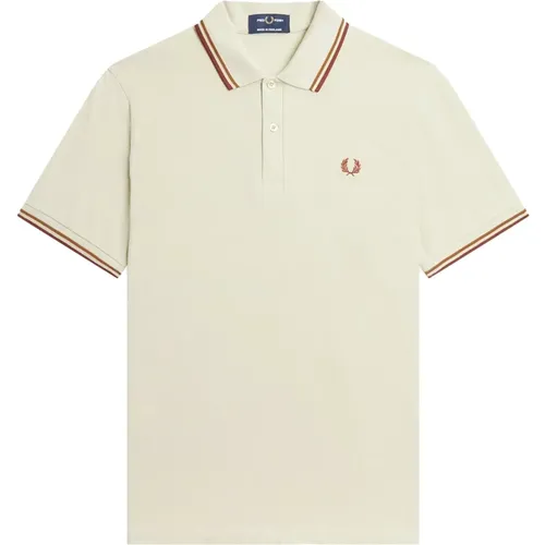 Original Twin Tipped Polo - Hafermehl/Dunkelkaramell/Whisky Braun , Herren, Größe: 3XS - Fred Perry - Modalova