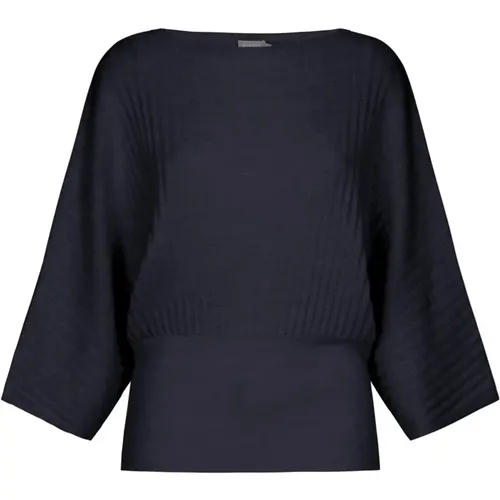 Dark Sapphire Ribbed Top , female, Sizes: L, XS - No man's land - Modalova