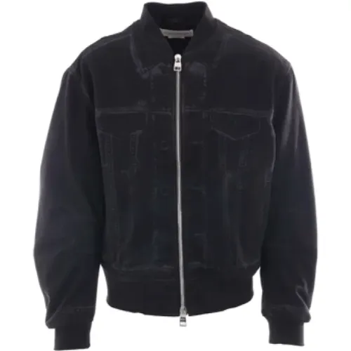 Denim Ghostwash Bomber Jacket , male, Sizes: M - alexander mcqueen - Modalova