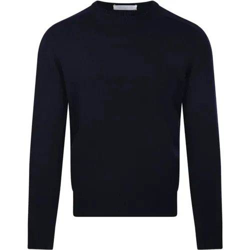 Navy Rundhals Pullover , Herren, Größe: M - CASHMERE COMPANY - Modalova