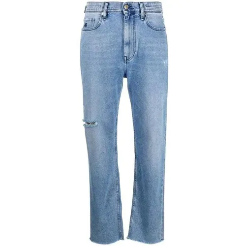 High-rise boyfriend fit jeans with logo patch , female, Sizes: W27, W26 - Jacob Cohën - Modalova