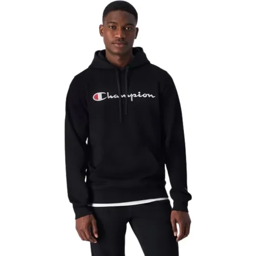 Schwarzer Bestickter Logo Kapuzenpullover , Herren, Größe: XS - Champion - Modalova