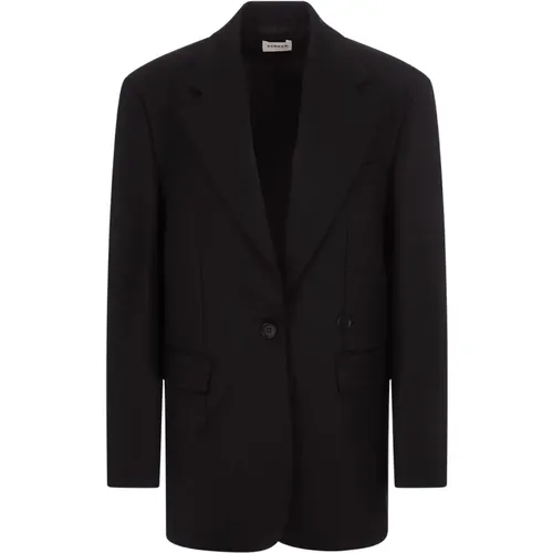 Schwarzer Woll Over-Cut Blazer Jacke - P.A.R.O.S.H. - Modalova