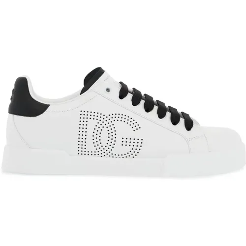 Nappa Leder Portofino Sneakers , Damen, Größe: 36 EU - Dolce & Gabbana - Modalova